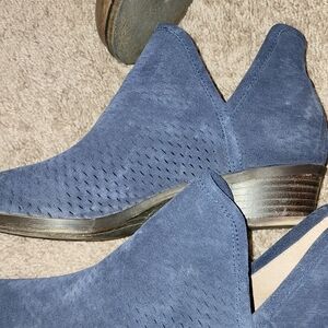 Lucky Brand Women's Navy Suede Ankle Booties - Stylish Low Heel